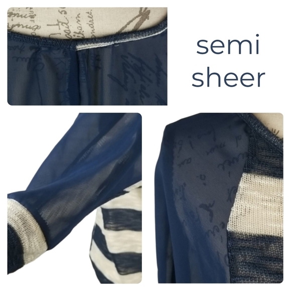 Striped Knit Top Navy & Cream - Picture 2 of 4